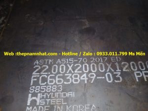 Thép Tấm A515Gr/70 22 ly